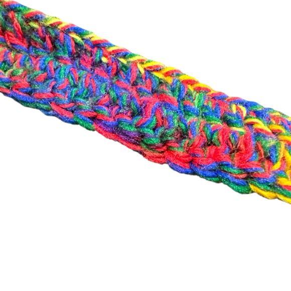 Crochet Purse Hand Made Multicolor Black And White Flap Closure Long Strap‎ - Picture 5 of 9